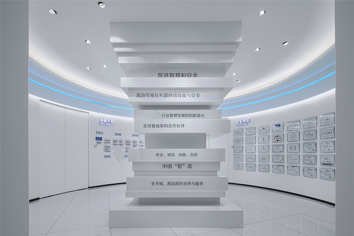 鄭州辦公展廳設計-恒智科技公司展廳裝修實景圖